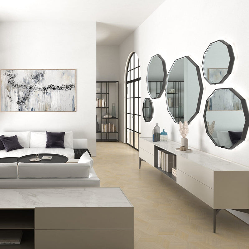 Deca Lighted Led Vanity Mirror - Wall Mount - 24" Aluminum/Glass/Black