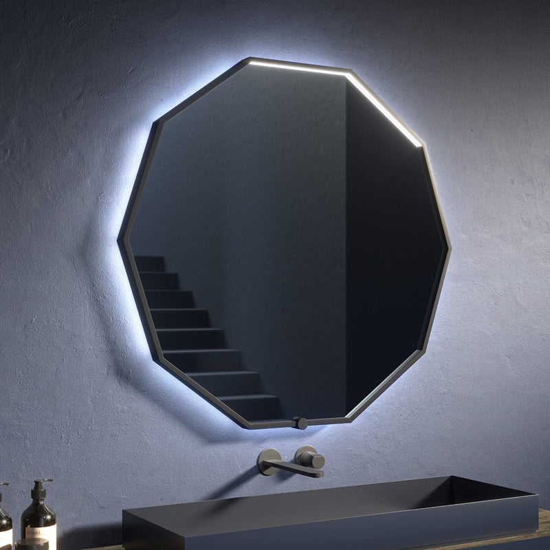 Deca Lighted Led Vanity Mirror - Wall Mount - 30" Aluminum/Glass/Black