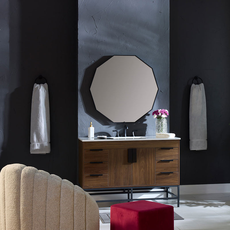 Deca Lighted Led Vanity Mirror - Wall Mount - 36" Aluminum/Glass/Black