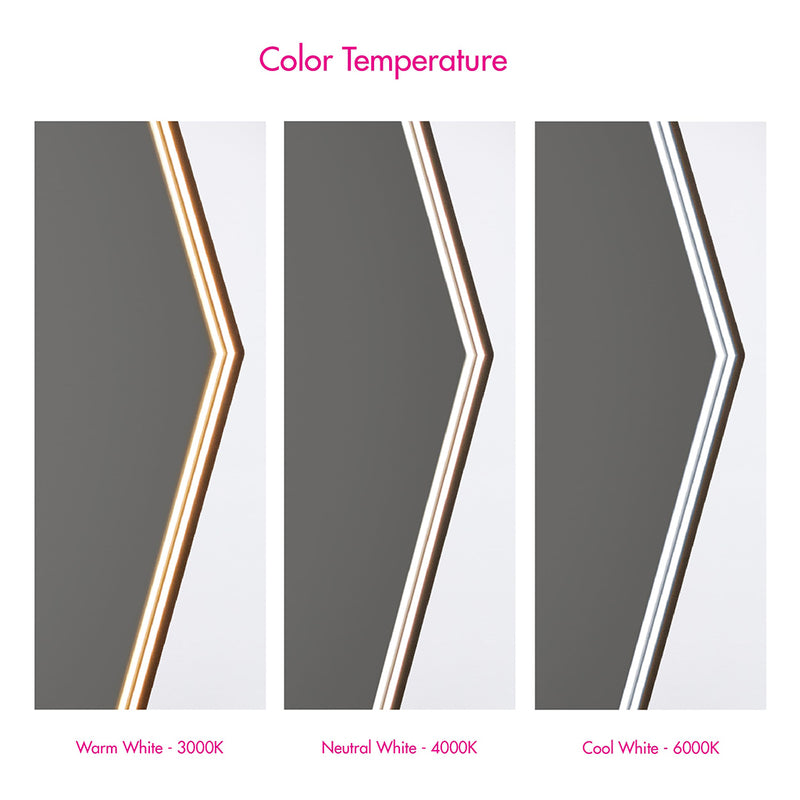 Deca Lighted Led Vanity Mirror - Wall Mount - 48" Aluminum/Glass/Black