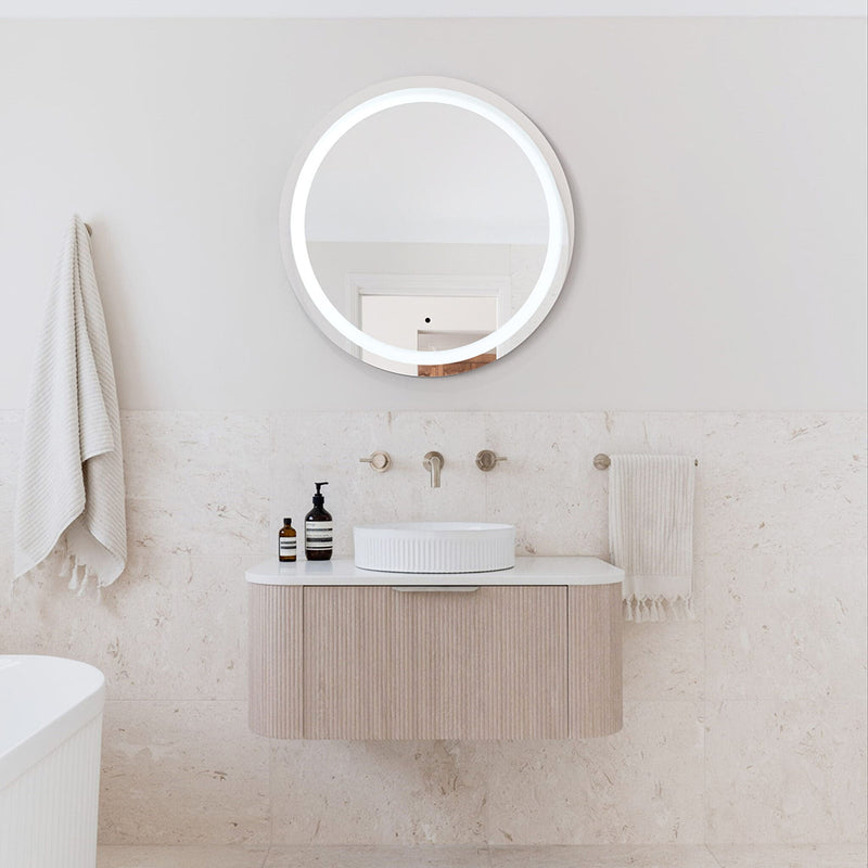 Spectrum Round Lighted Led Vanity Mirror - Wall Mount - 36" Glass/Glass