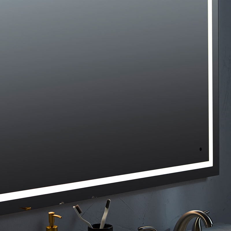 Track Rectangular Lighted Led Vanity Mirror - Wall Mount - 48W x 36H" Glass/Glass