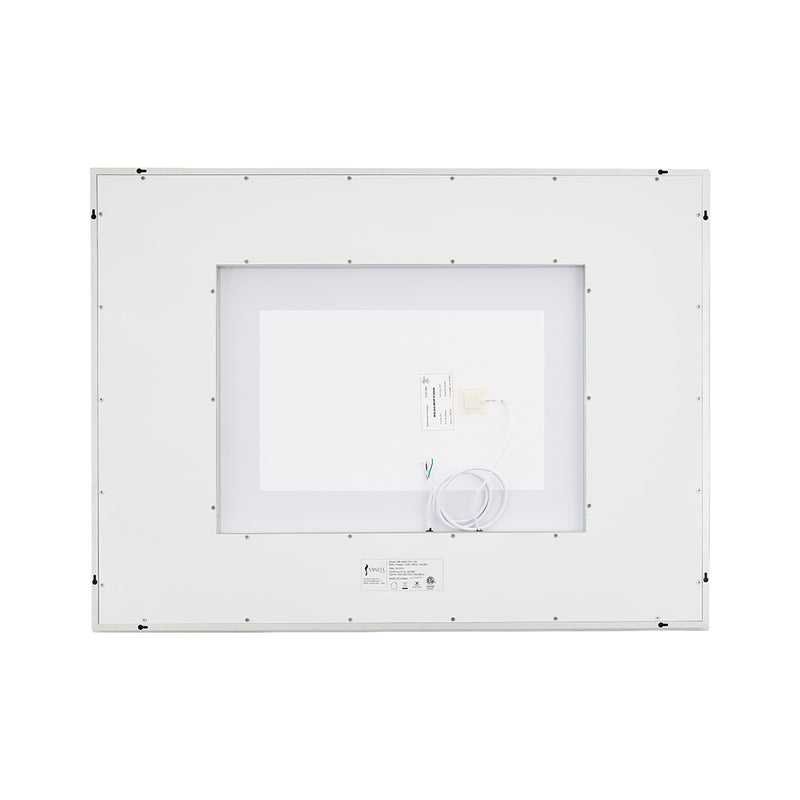 Track Rectangular Lighted Led Vanity Mirror - Wall Mount - 36W x 36H" Glass/Glass