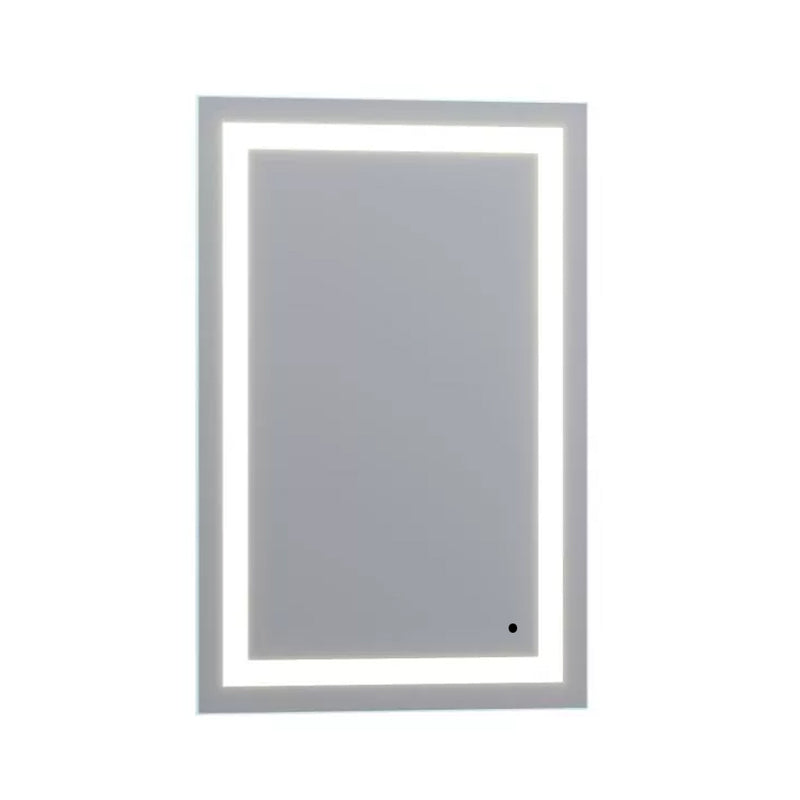 Track Rectangular Lighted Led Vanity Mirror - Wall Mount - 18W x 24H" Glass/Glass