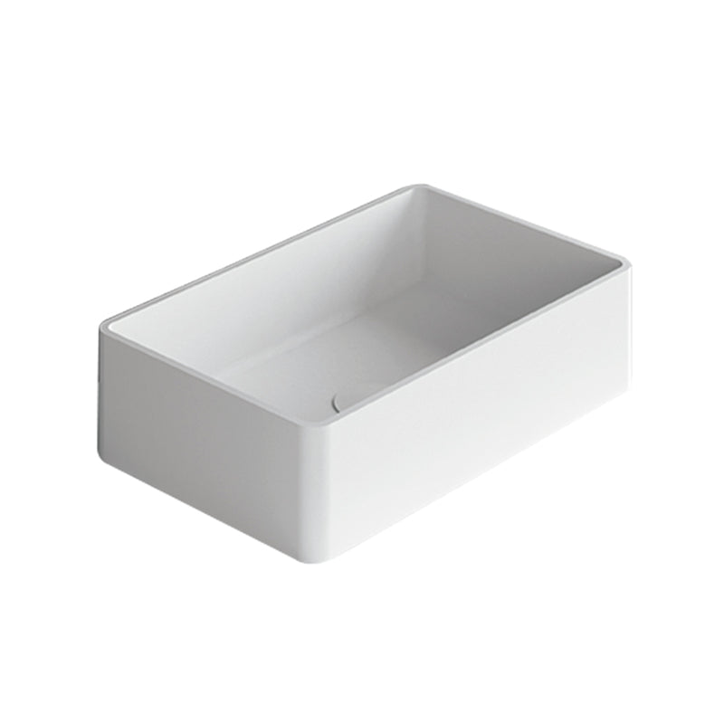 Taos Rectangular Bathroom Sink - Vessel - 18" Mineral/Matt White