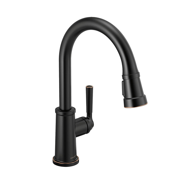 Westchester Pull Out Kitchen Faucet - Single Hole - 15" Brass/Oil Rubbed Bronze