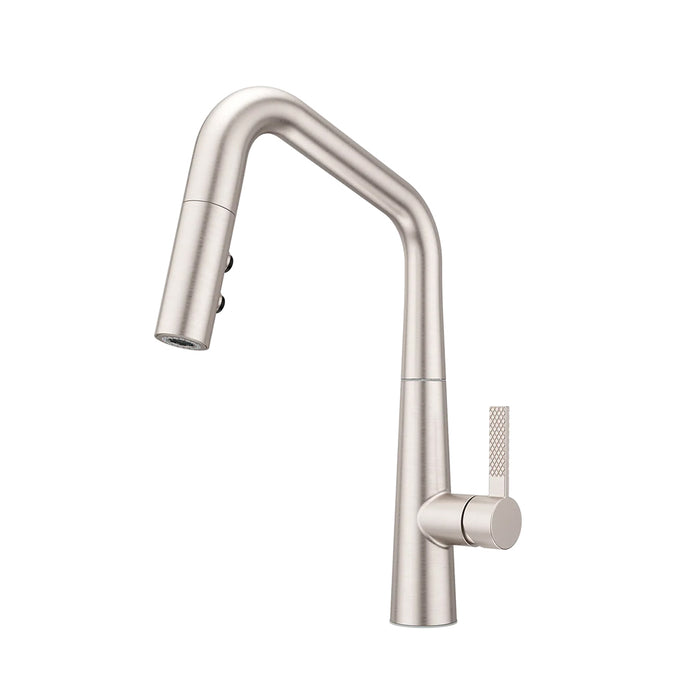 Asari Pull Down Kitchen Faucet - Single Hole - 16" Brass/Stainless Steel