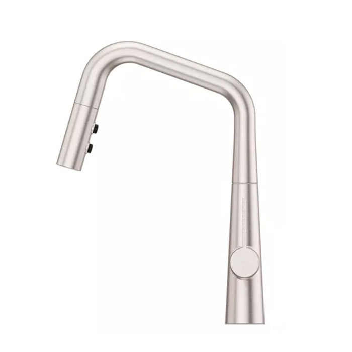 Asari Pull Down Kitchen Faucet - Single Hole - 16" Brass/Stainless Steel