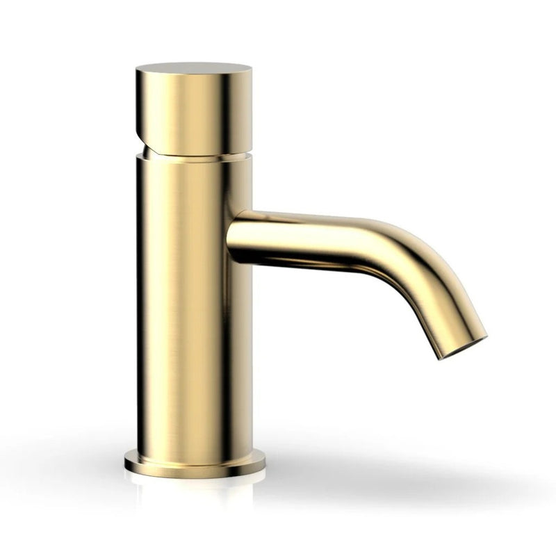 Basic Ii Round Bathroom Faucet - Single Hole - 6" Brass/Satin Brass