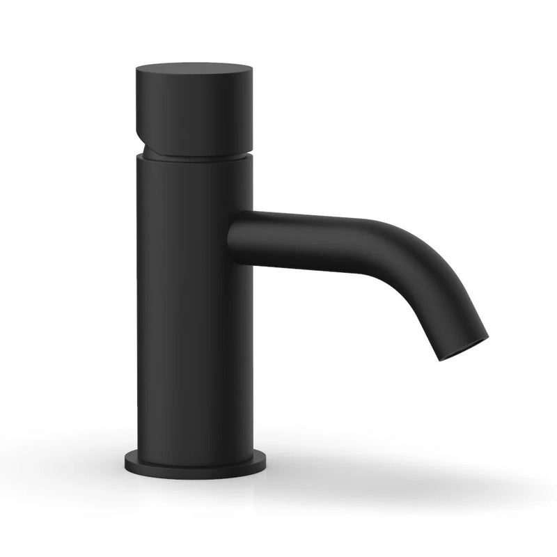 Basic Ii Round Bathroom Faucet - Single Hole - 6" Brass/Matt Black