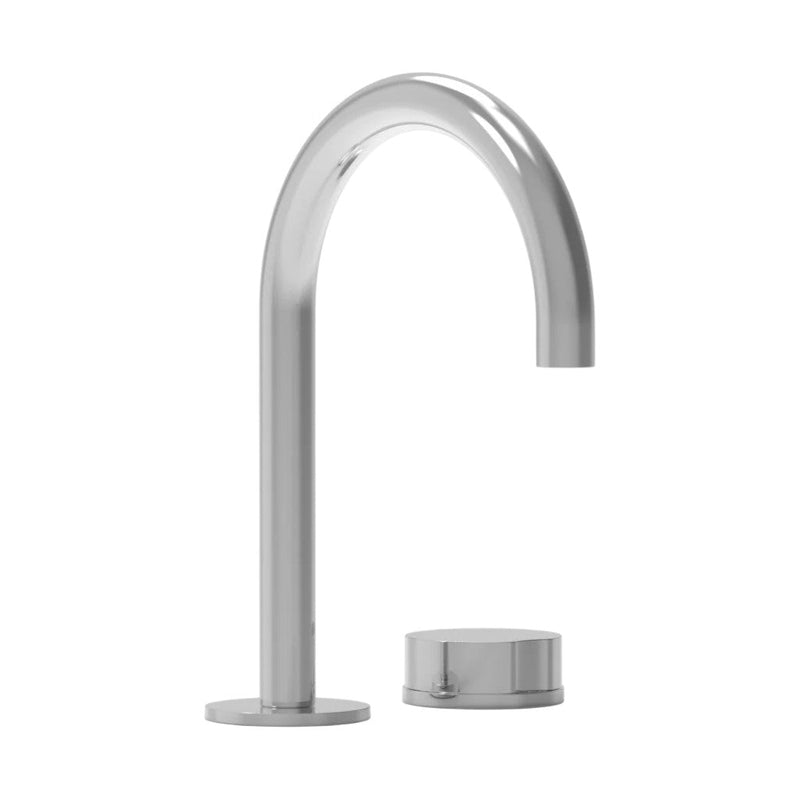 Circ Round Single Handle High Spout Bathroom Faucet - Widespread - 6" Brass/Polished Chrome