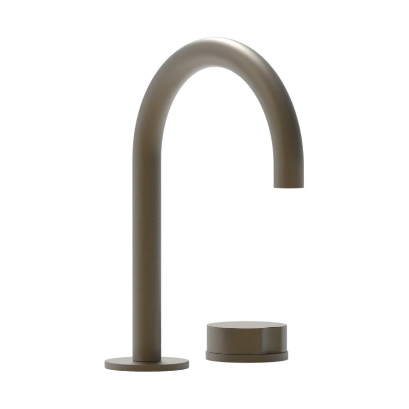 Circ Round Single Handle High Spout Bathroom Faucet - Widespread - 6" Brass/Architectural Bronze