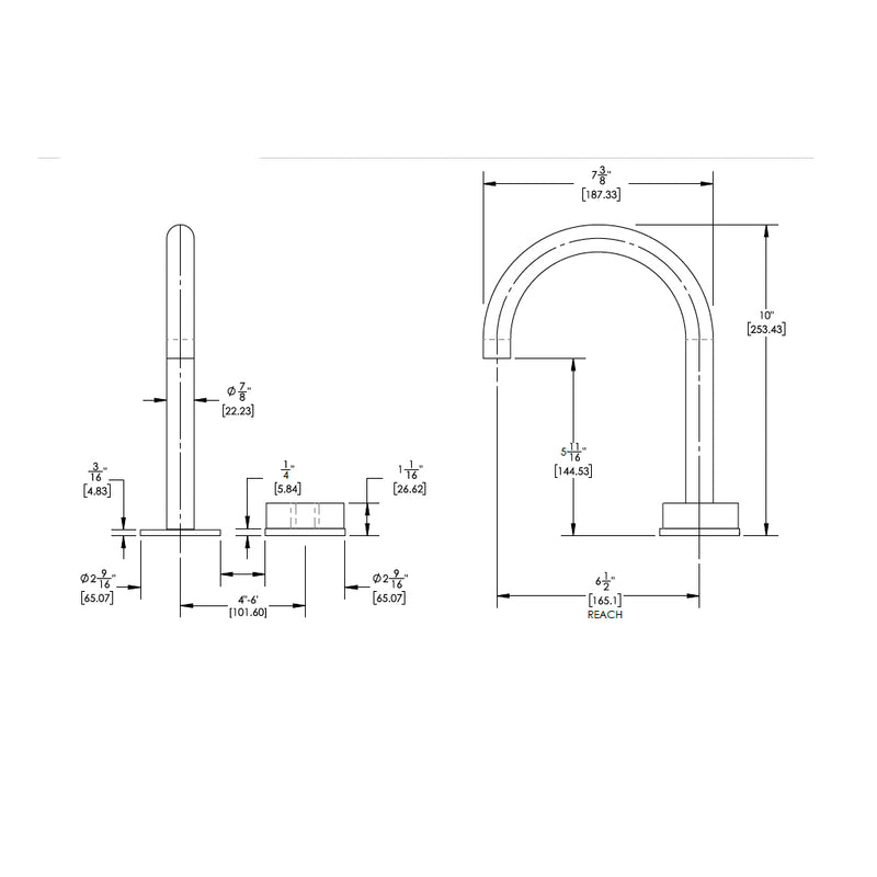 Circ Round Single Handle High Spout Bathroom Faucet - Widespread - 6" Brass/Architectural Bronze