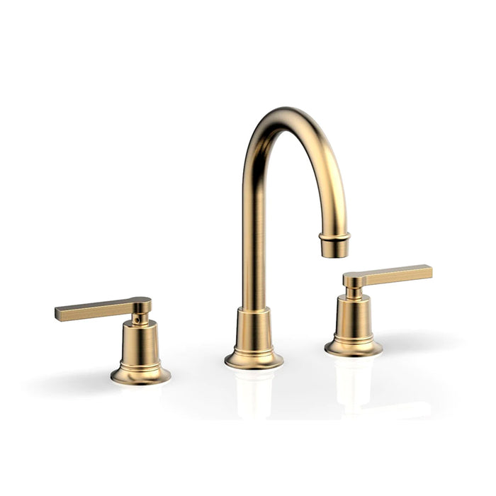 Hex Modern Bathroom Faucet - Widespread - 8" Brass/Satin Brass