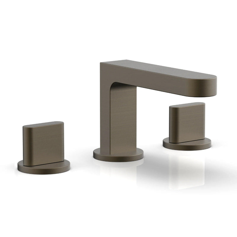 Rond Round Blade Handles Bathroom Faucet - Widespread - 8" Brass/Architectural Bronze