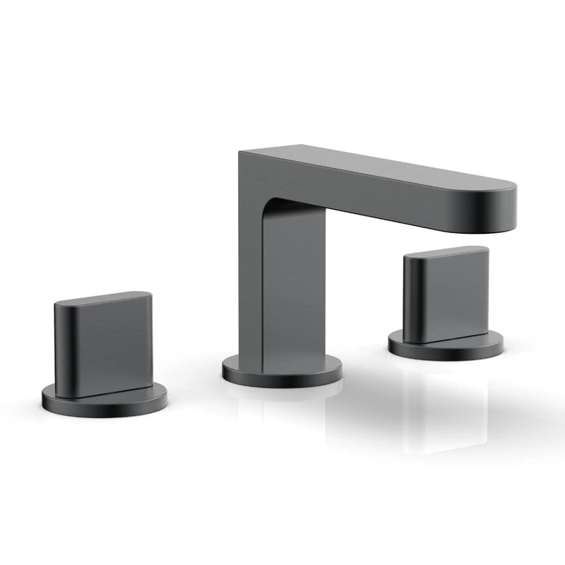 Rond Round Blade Handles Bathroom Faucet - Widespread - 8" Brass/Gun Metal