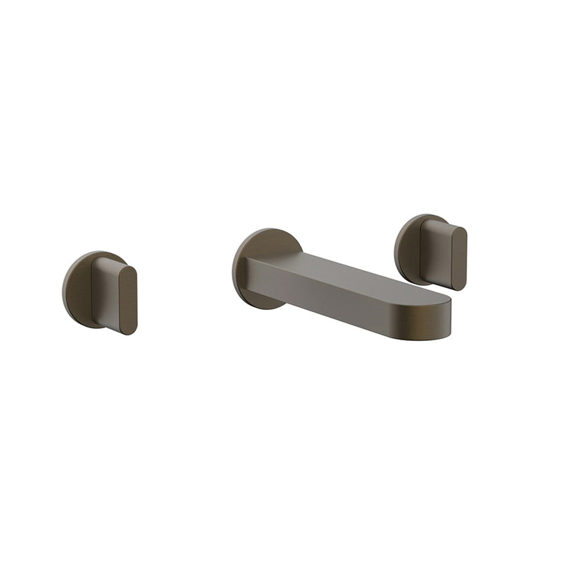 Rond Round Blade Handles Complete Bathroom Faucet - Widespread-Wall Mount - 8" Brass/Architectural Bronze