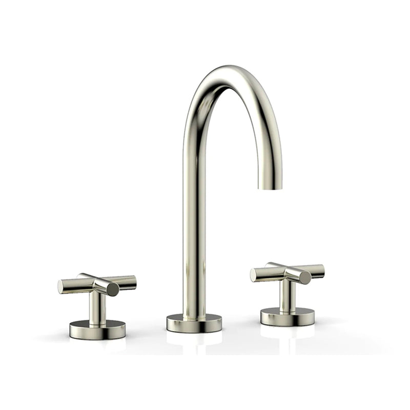 Transition Bathroom Faucet - Widespread - 8" Brass/Satin Nickel
