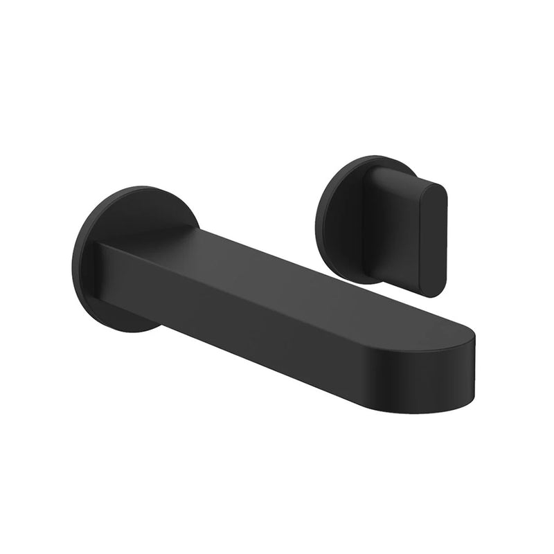 Rond Round Single Handle Complete Bathroom Faucet - Wall Mount - 5" Brass/Matt Black