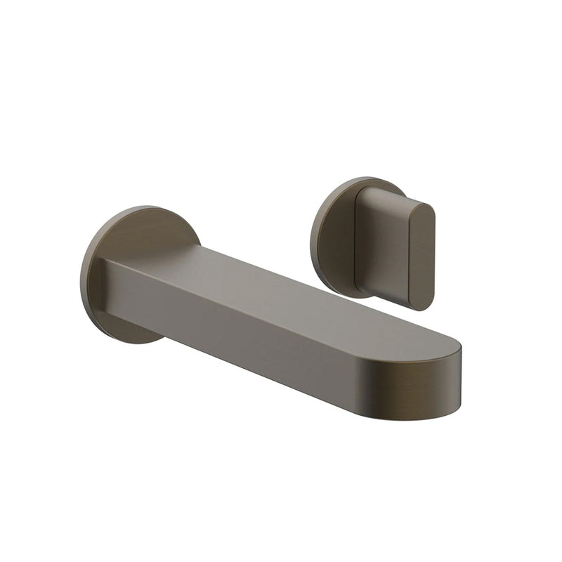 Rond Round Single Handle Complete Bathroom Faucet - Wall Mount - 5" Brass/Architectural Bronze