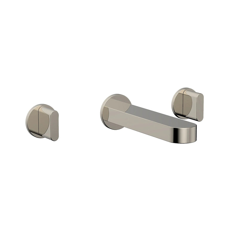 Rond Round Blade Handles Bathroom Faucet Trim - Widespread-Wall Mount - 8" Brass/Polished Nickel