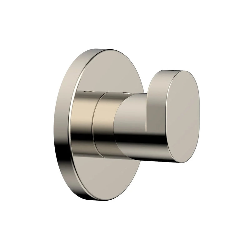 Contemporary Single Hook - Wall Mount - 2" Brass/Polished Nickel