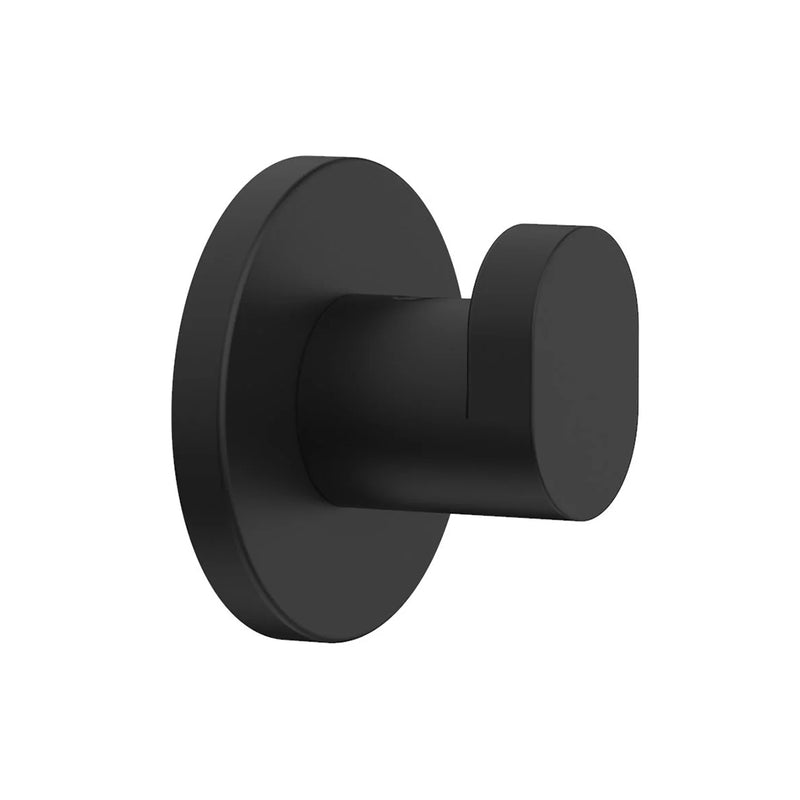 Contemporary Single Hook - Wall Mount - 2" Brass/Matt Black