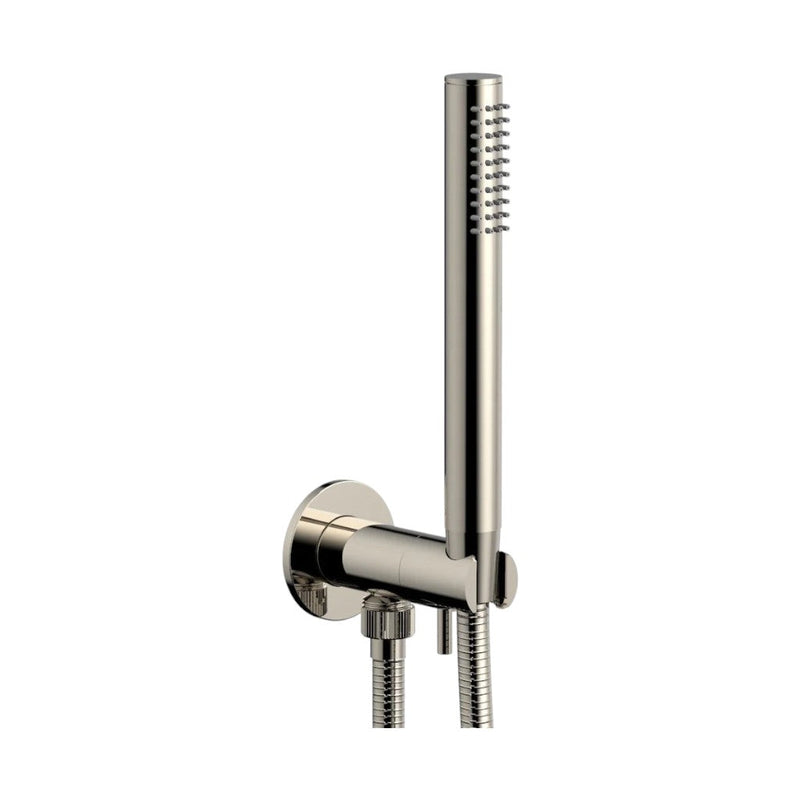 Basic Ii Round Volume Control Hand Shower Set - Wall Mount - 9" Brass/Polished Nickel