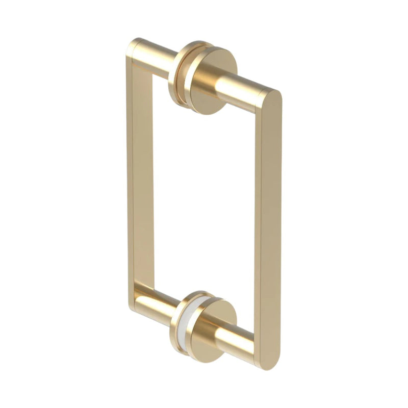 Contemporary Double Sided Shower Door Handle - Door Mount - 8" Brass/Satin Brass