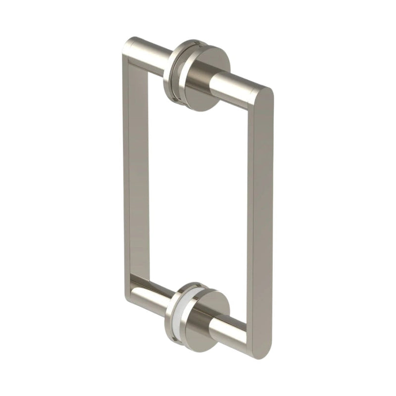 Contemporary Double Sided Shower Door Handle - Door Mount - 8" Brass/Polished Nickel