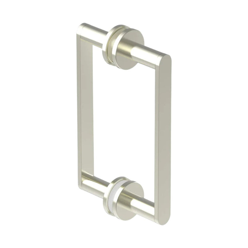 Contemporary Double Sided Shower Door Handle - Door Mount - 8" Brass/Satin Nickel