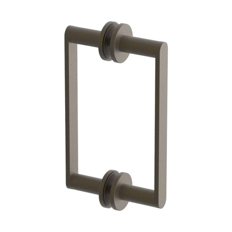Contemporary Double Sided Shower Door Handle - Door Mount - 8" Brass/Architectural Bronze