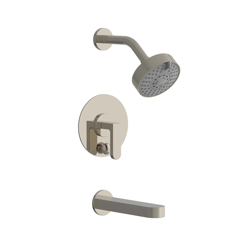 Rond 2 Way Pressure Balance Trim Complete Shower Set - Wall Mount - 5" Brass/Polished Nickel