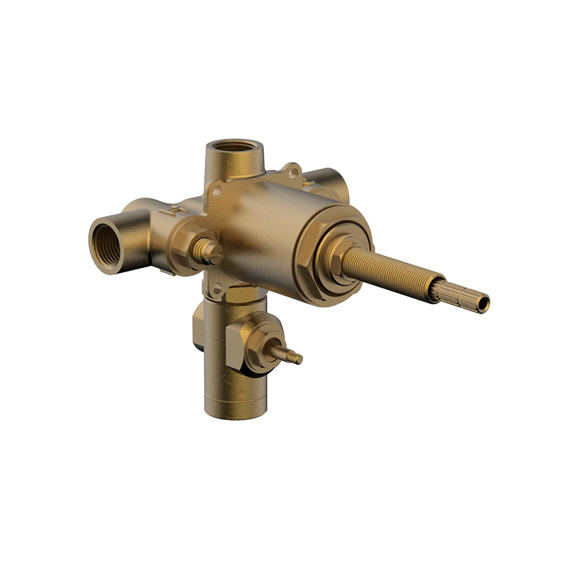 Rond 2 Way Pressure Balance Trim Complete Shower Set - Wall Mount - 5" Brass/Polished Nickel