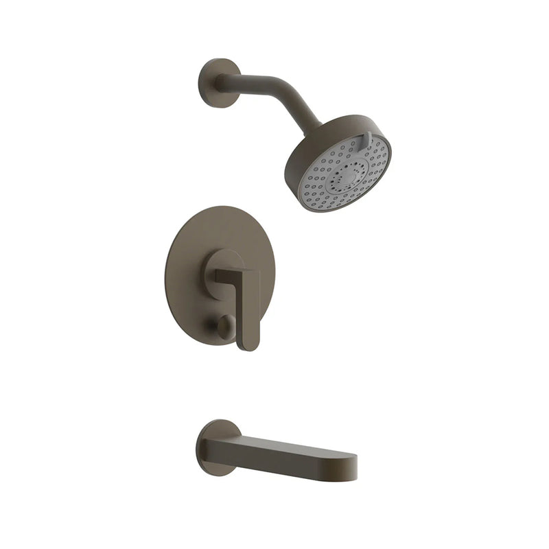 Rond 2 Way Pressure Balance Trim Complete Shower Set - Wall Mount - 5" Brass/Architectural Bronze