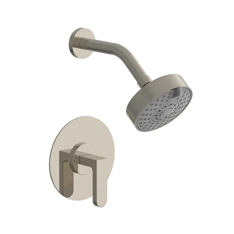 Rond 1 Way Pressure Balance Trim Complete Shower Set - Wall Mount - 5" Brass/Polished Nickel