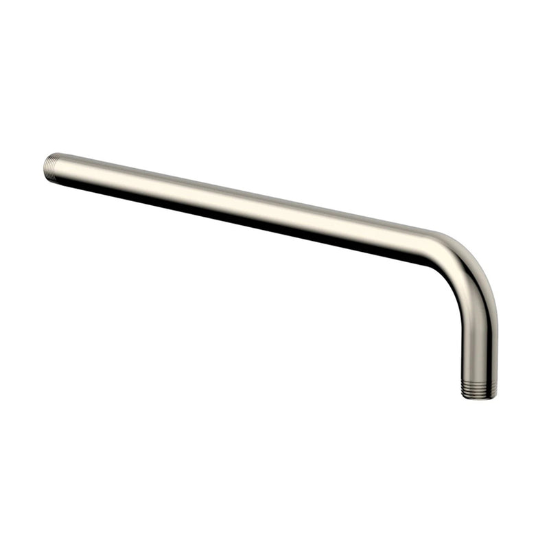 Round 90° Angle Shower Arm - Wall Mount - 16" Brass/Polished Nickel