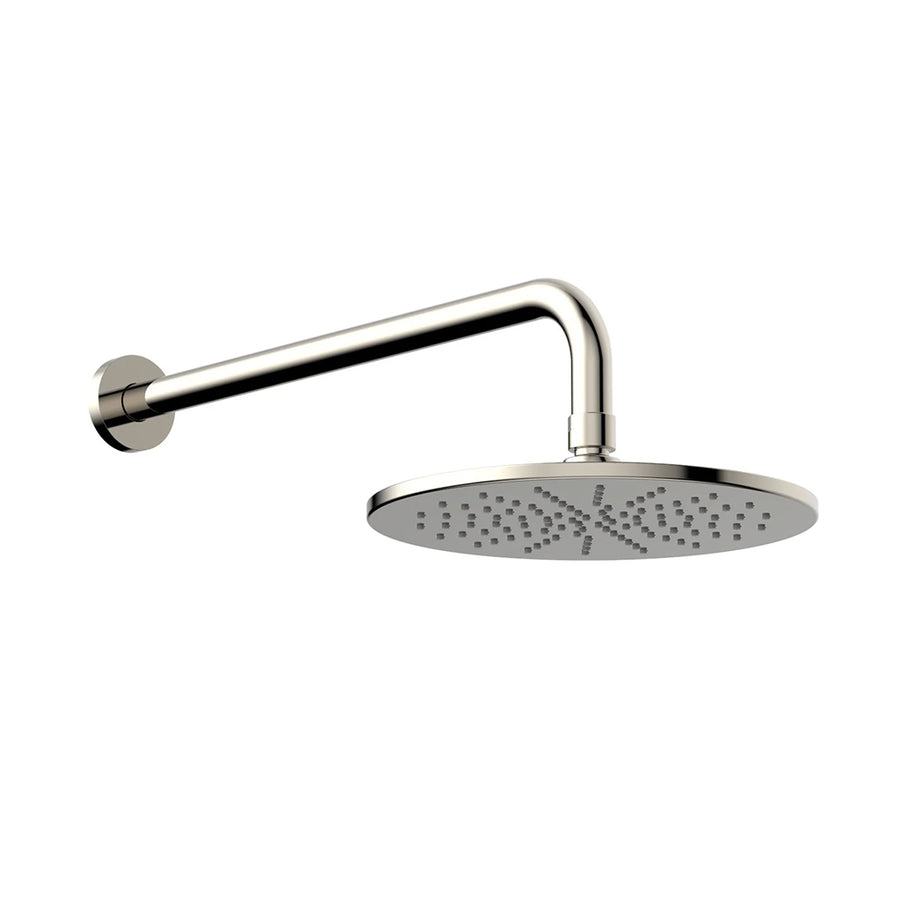 Round Complete Shower Head - Wall Mount - 8" Brass/Polished Nickel