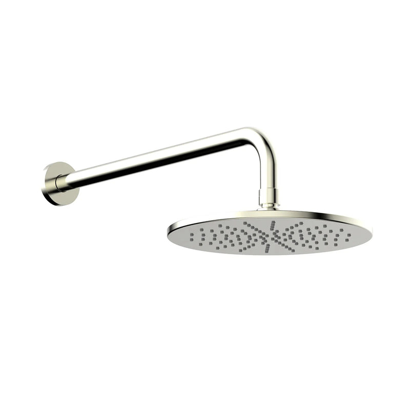 Round Complete Shower Head - Wall Mount - 8" Brass/Satin Nickel