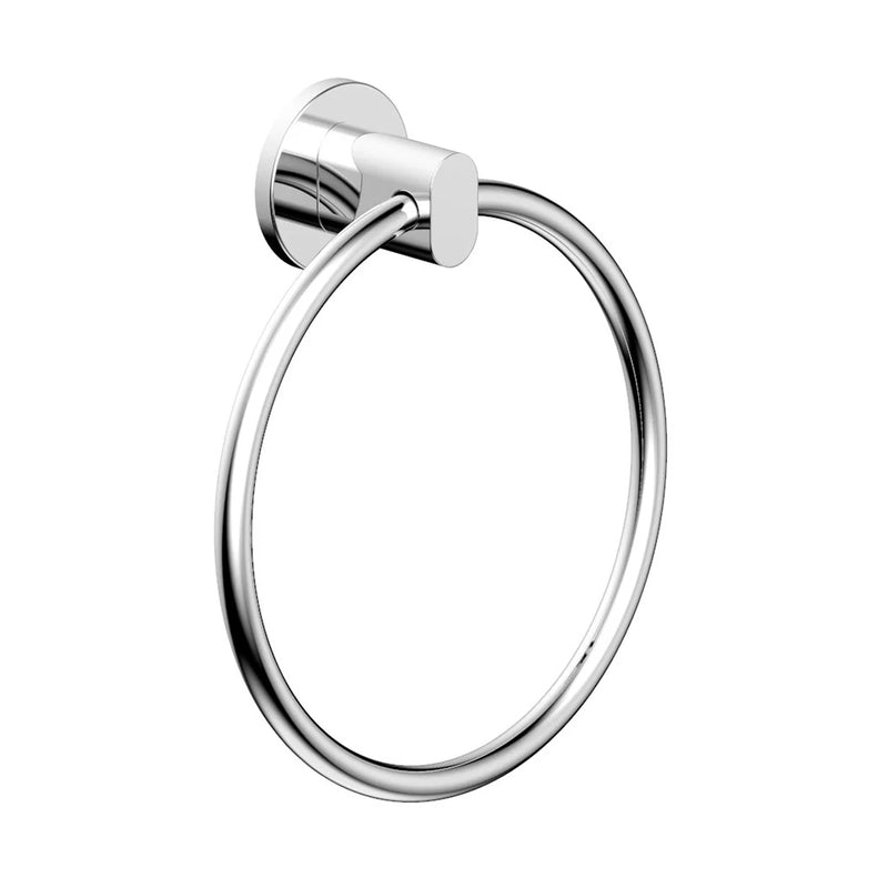 Contemporary Towel Ring - Wall Mount - 6" Brass/Polished Chrome