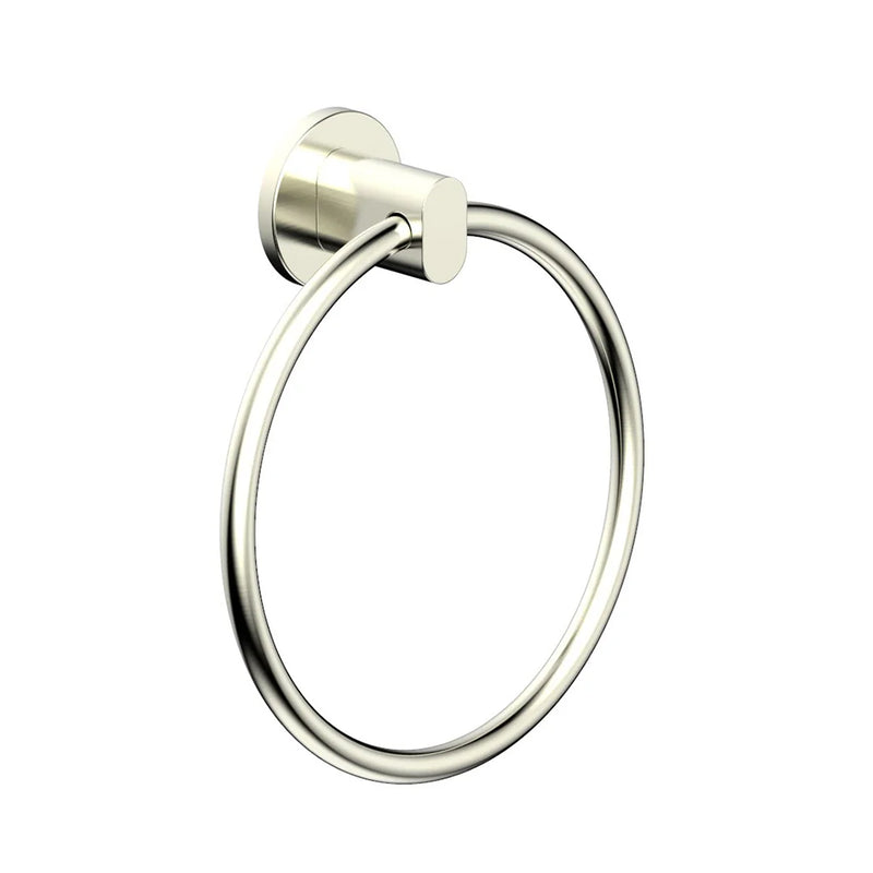 Contemporary Towel Ring - Wall Mount - 6" Brass/Satin Nickel