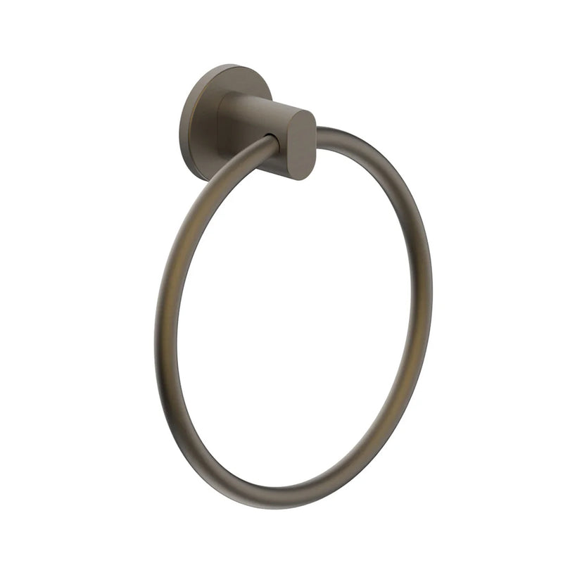Contemporary Towel Ring - Wall Mount - 6" Brass/Architectural Bronze