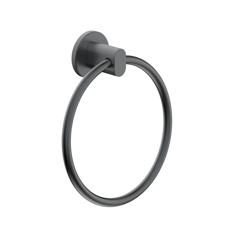 Contemporary Towel Ring - Wall Mount - 6" Brass/Gun Metal