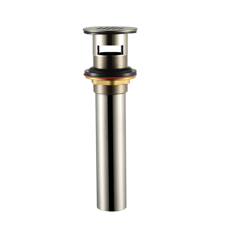 Universal With Overflow Grid Strainer Sink Drain - Single Hole - 2" Brass/Brushed Nickel