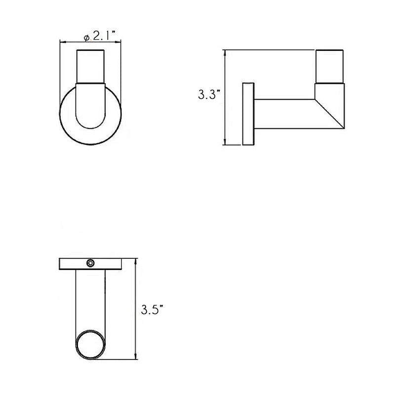 Heritage Pure Hook - Wall Mount - 3" Brass/Polished Chrome/Black