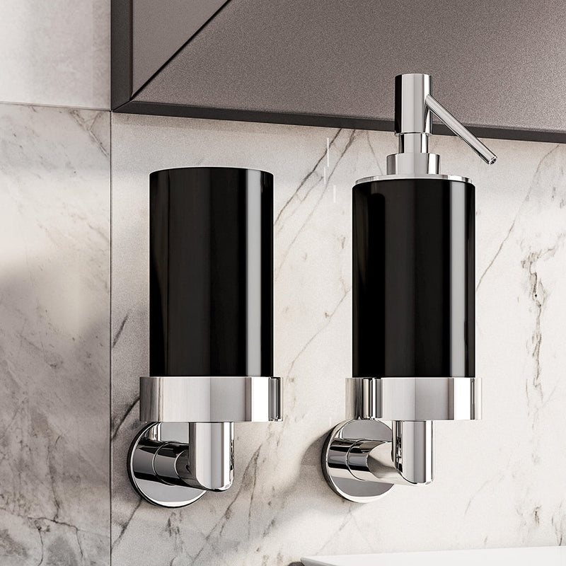 Heritage Pure Toothbrush Holder - Wall Mount - 8" Brass/Polished Chrome/Black