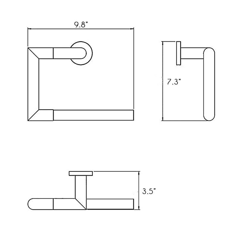 Heritage Pure Towel Ring - Wall Mount - 10" Brass/Polished Chrome/Black