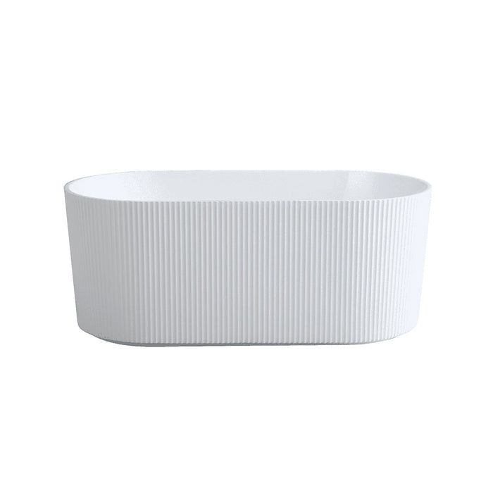 Ally Groove Round Bathtub - Free Standing - 59" Acrylic/White