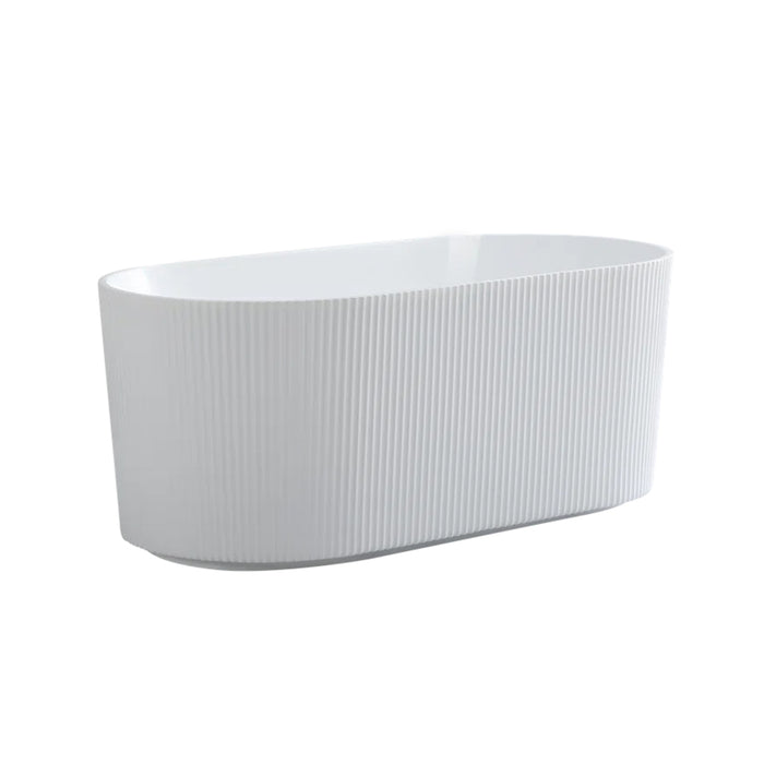 Ally Groove Round Bathtub - Free Standing - 59" Acrylic/White