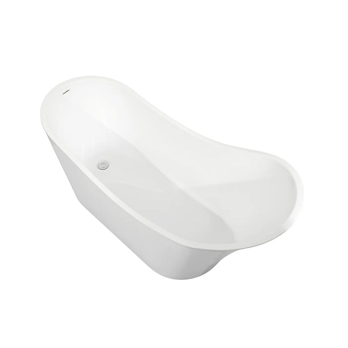 Bevel Round Bathtub - Free Standing - 67" Acrylic/White